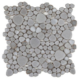 Mosaic Porcelain Tile Mancala Pebble Series - Grey