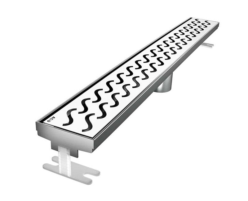 Quartz Linear Shower Drain Hawaii - Polished Chrome