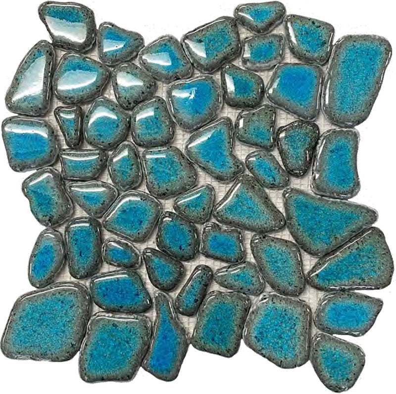Pele Glazed Pebbles Series - Blue Hawaiian
