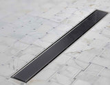 Quartz Linear Shower Drain Glass - Black Finish