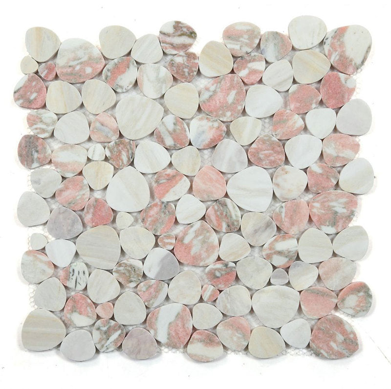 Marble Pebbles Mosaics Heart Shape - Rose Garden