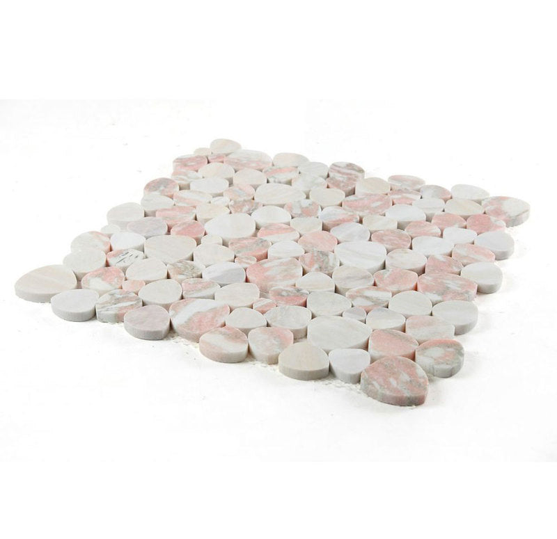 Marble Pebbles Mosaics Heart Shape - Rose Garden