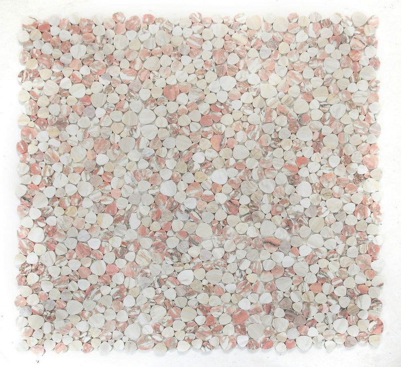 Marble Pebbles Mosaics Heart Shape - Rose Garden