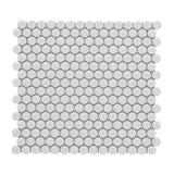 Mosaic Handmade Porcelain Penny Round - Light Grey Matte