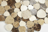 Marble Pebbles Mosaics Heart Shape - Amber
