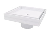 SereneDrains Square Shower Drain Tile Insert Matte White 5 Inch