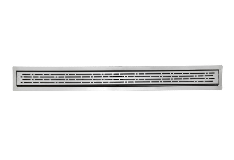 SereneDrains Linear Shower Drain Offset Outlet Broken Lane - Brushed 16