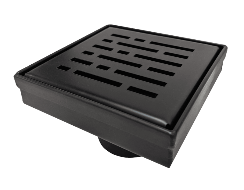 SereneDrains Square Shower Drain Broken Lane 4 Matte Black