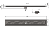 SereneDrains Linear Shower Drain Ocean Wave - Brushed 35