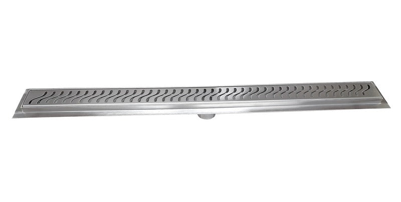 SereneDrains Linear Shower Drain Ocean Wave - Brushed 35