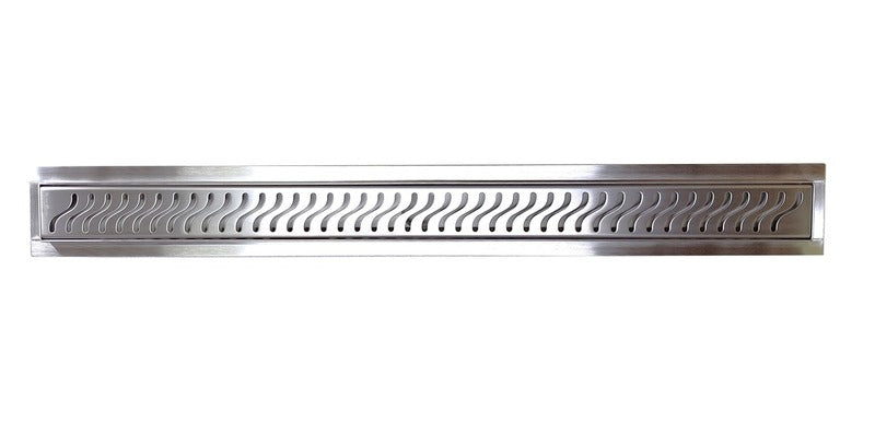 SereneDrains Linear Shower Drain Ocean Wave - Brushed 35
