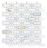 Mosaics Marble Hollow Brick Pattern - White Gold