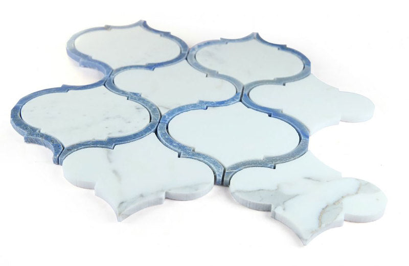 Arabesque Shape Italian Calacatta Marble - Sapphire