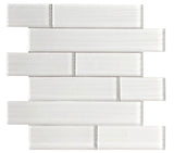 Mosaic Linear Glass Tiles White Shining 2 x 6