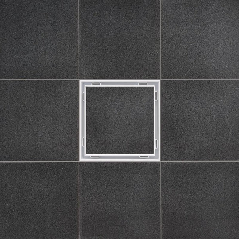 SereneDrains Square Shower Drain Tile Insert Matte White 5 Inch