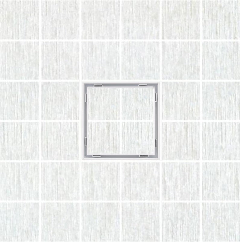SereneDrains Square Shower Drain Tile Insert Matte White 5 Inch