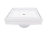 SereneDrains Square Shower Drain Tile Insert Matte White 5 Inch