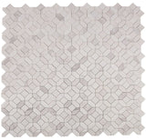 Mosaics Volakas and Thassos Marble Hexagon Pattern - White