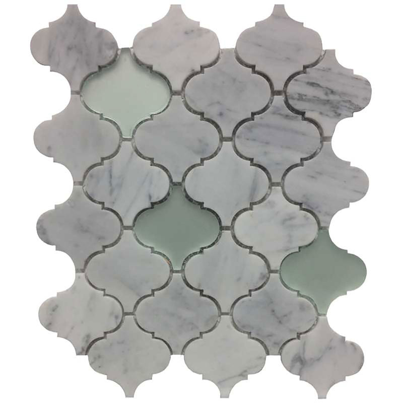 Arabesque Carrara Honed and Glass - Carrara Blend