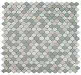 Mosaic Crackle Glass Tile Arabesque Shape - Sea Green