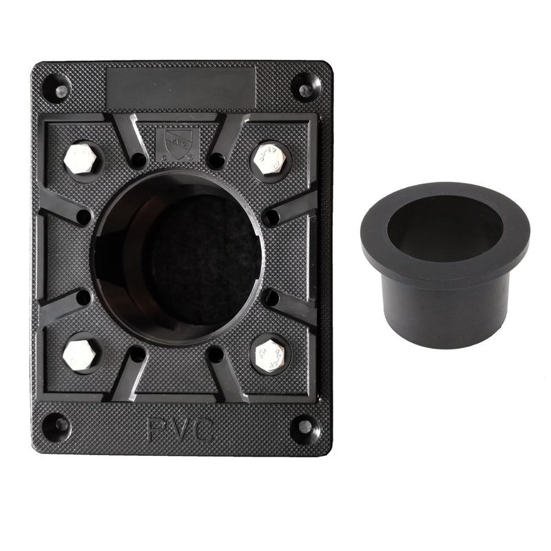 SereneDrains Square PVC 2 Inch Shower Drain Base for Linear Square Shower Drains