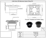 SereneDrains Square PVC 2 Inch Shower Drain Base for Linear Square Shower Drains