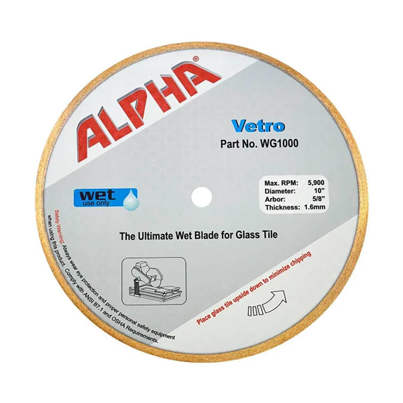 Alpha Diamond Glass Blade Vetro 10 Inch