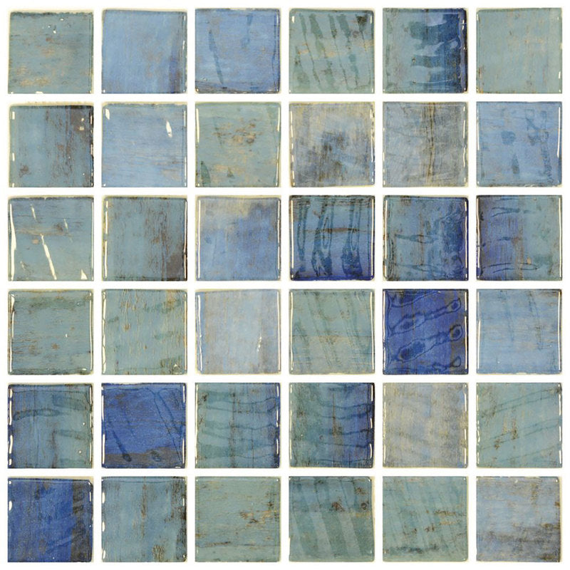 Mosaic Glass Tile The Reef Series 2 x 2 - Blue Fountain