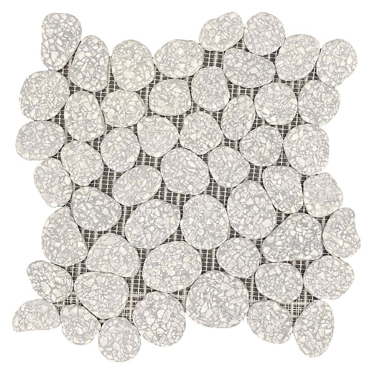 Mosaics Terrazzo Pebbles - Silver Stucco