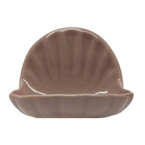 Ceramic Glaze Soap Dish Shell Glossy Red Rose
