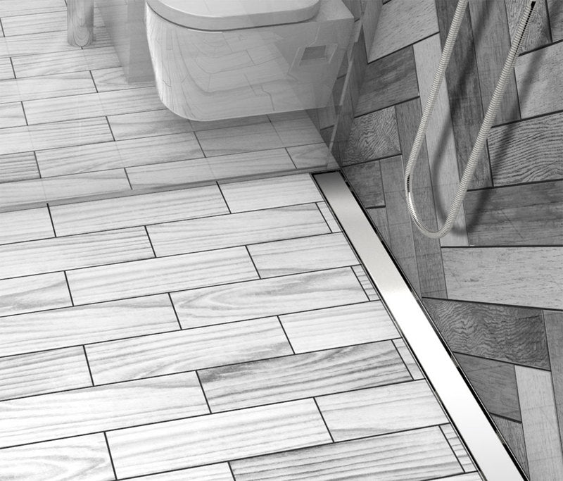 Quartz Linear Shower Drain Solid - Brushed Stainless 55