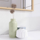 Mosaic Handmade Porcelain Penny Round - Light Grey Matte
