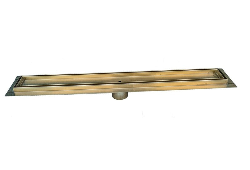 SereneDrains Linear Shower Drain Tile Insert Satin Gold 30