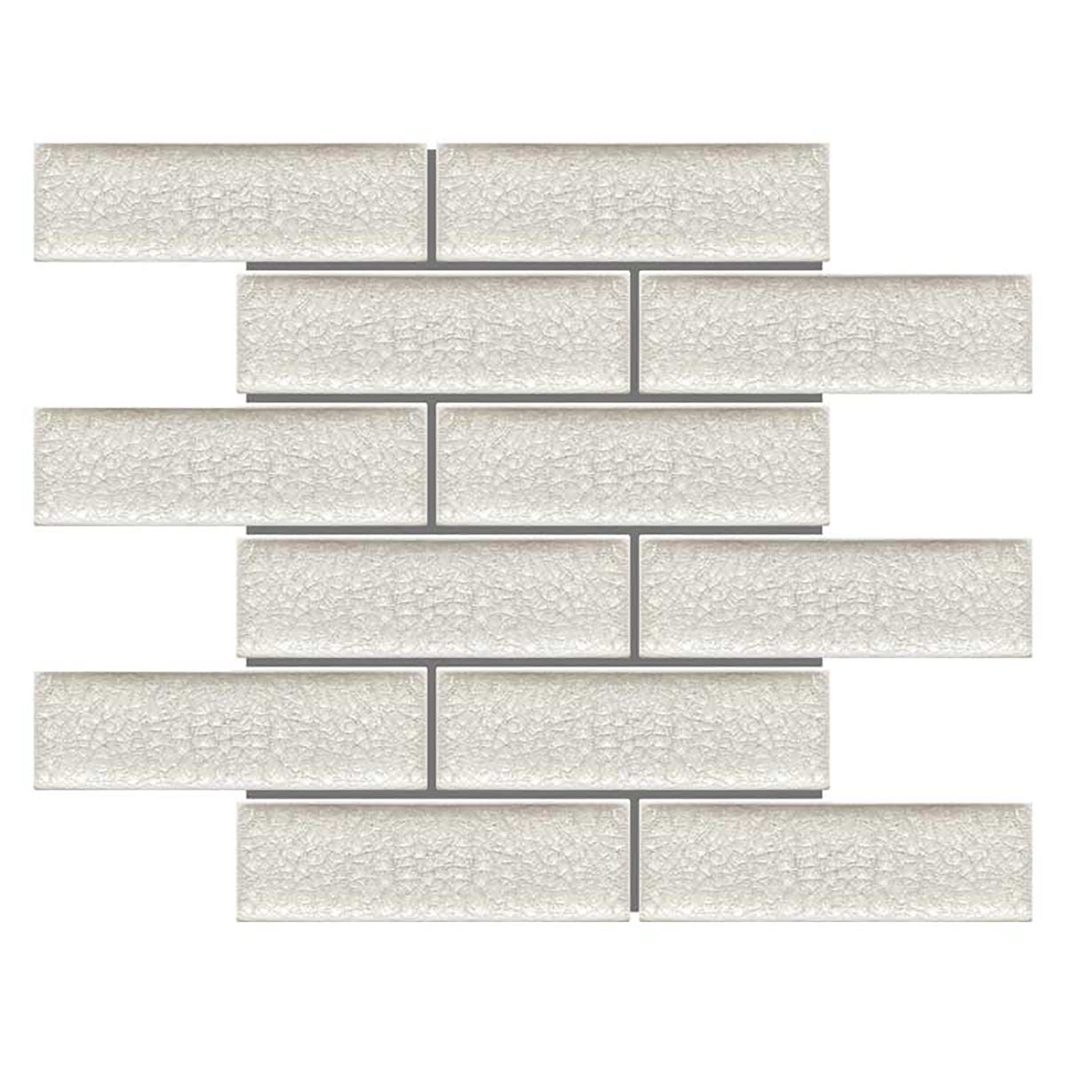 Crackle Glass Porcelain and Glass Interlock - White Velvet