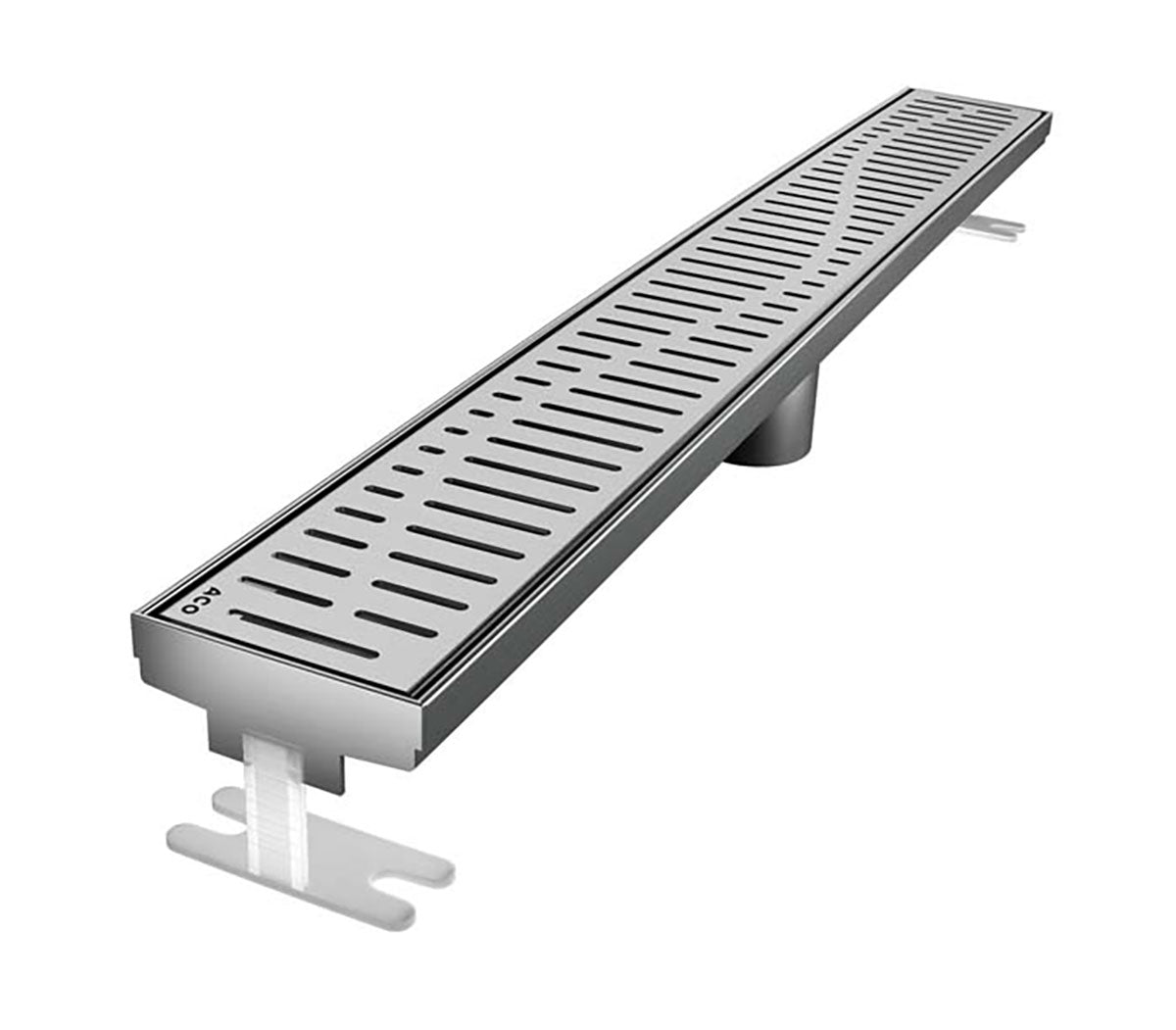 Quartz Linear Shower Drain Brushed Stainless - Wave 40