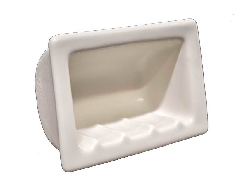 Recessed Soap Dish Porcelain 6 x 4 Biscuit Matte