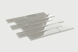 Mosaic Linear Glass Tiles Grey Shining 2 x 6