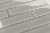 Mosaic Linear Glass Tiles Grey Shining 2 x 6