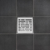SereneDrains Square Shower Drain Broken Lane 4 Brushed