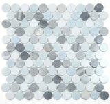 Mosaics Marble Penny Series - Blue Grey White