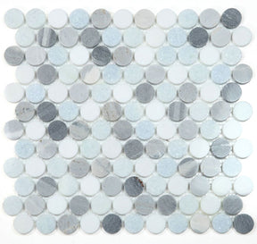 Mosaics Marble Penny Series - Blue Grey White