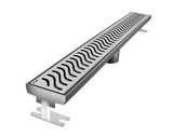 Quartz Linear Shower Drain Brushed Stainless - Flag 55