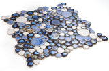 Mosaic Porcelain Tile Mancala Pebble Series - Royal Blue