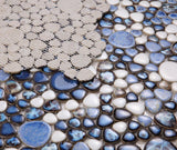 Mosaic Porcelain Tile Mancala Pebble Series - Royal Blue