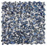 Mosaic Porcelain Tile Mancala Pebble Series - Royal Blue