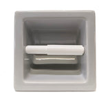 Porcelain Recessed Tissue Holder Sterling Silver Glossy