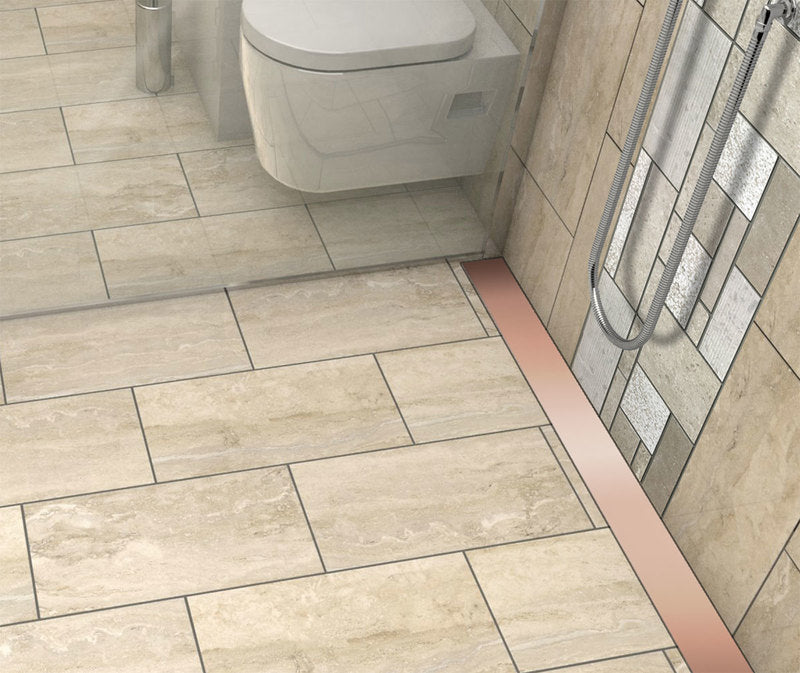 Quartz Linear Shower Drain Solid - Rose Gold