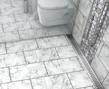 Quartz Linear Shower Drain Flag - Polished Chrome