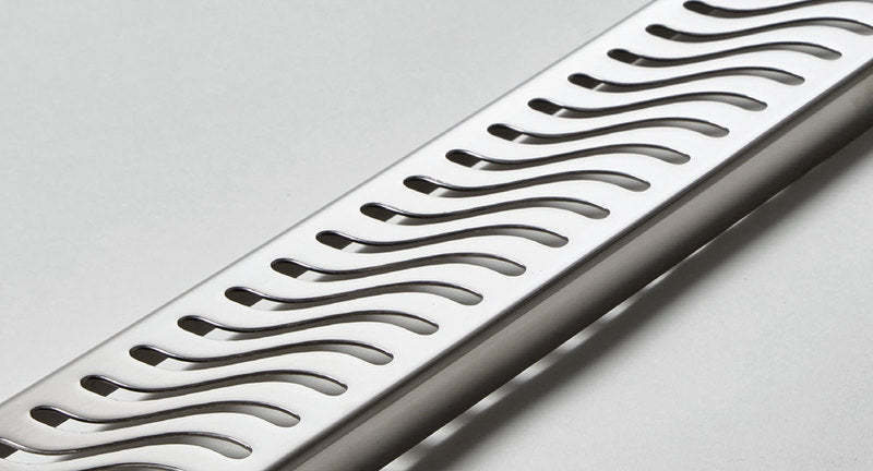 Quartz Linear Shower Drain Flag - Polished Chrome