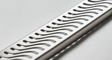 Quartz Linear Shower Drain Flag - Polished Chrome